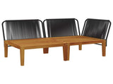 2 pcs Garden Lounge Set with Cushions Solid Acacia Wood & Rope 42022072