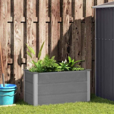 Garden Raised Bed WPC 100x50x54 cm Grey 43603