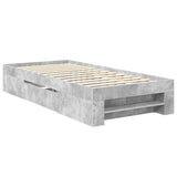 Bed Frame Concrete Grey 90 x 200 cm Engineered Wood 3408798