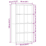 Book Cabinet Old Wood 66x30x130 cm Engineered Wood 855778