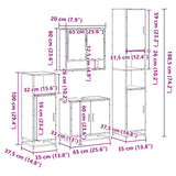 4 Piece Bathroom Furniture Set Brown Oak Engineered Wood 3301219
