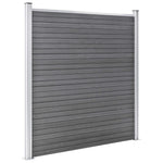 WPC Fence Set 5 Square + 1 Slanted 965x186 cm Grey 3053237