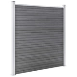 WPC Fence Set 5 Square + 1 Slanted 965x186 cm Grey 3053237