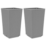 Garden Planters 2 pcs Light Grey 32.5x32.5x57 cm PP 367847