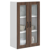 Wall Glass Cabinet PORTO Brown Oak 60 x 31 x 100 cm 885532