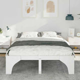 Bed Frame White 150 x 200 cm Solid Pine Wood 872984