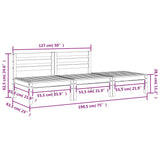 Garden Sofa 3-Seater Solid Wood Pine 838033
