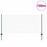Welded Wire Fence 100 x 1 m PVC-Coated Steel Green Mesh 3336788