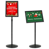 Pedestal Poster Stand Height Adjustable Silver A3 PVC and Steel 42020975
