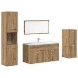 4 Piece Bathroom Furniture Set Artisan Oak Engineered Wood 3328590