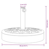 ZNTS Parasol Base for Ø38 / 48 mm Poles 25 kg Round 4007975