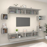 8 Piece TV Cabinet Set Concrete Grey Engineered Wood 3114225