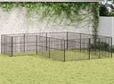 Dog Playpen 12 Panels Black Galvanised Steel 3209558