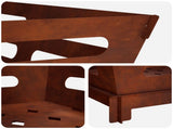 Fire Pit Rusty 60 x 60 x 30 cm Weathering Steel 8012595