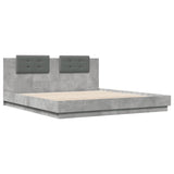 Bed Frame with LED without Mattress Concrete Grey 160x200 cm 3209999