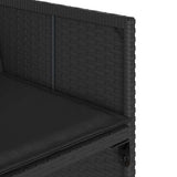 17 Piece Garden Dining Set with Cushions Black Poly Rattan 3211243