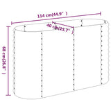 Garden Raised Bed Galvanised Steel 114x40x68 cm Grey 318889
