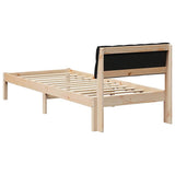 Bed frame Brown and black 80 x 200 cm Solid pine wood 878641
