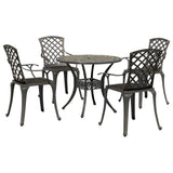 Garden Dining Set Bronze Cast Aluminium 5 Piece Set Durable 3216334
