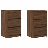 Bedside Cabinets with 3 Drawers 2 pcs Brown Oak 39x35x65 cm 861350