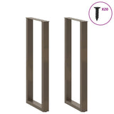 Bar Table Legs U-Shaped 2 pcs Natural Steel 40x cm Steel 4013243