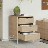 Garden Storage Cabinet Beige 55x59x80 cm Poly Rattan 365554