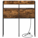 Headboard with Shelf Smoked oak 75 cm Engineered wood 859667