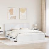 Bed Frame with Drawer White 200 x 200 cm Engineer Wood 3411082