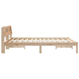 Bed Frame with Headboard Brown 140 x 200 cm Solid Pine Wood 872776