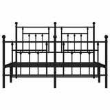 Metal Bed Frame without Mattress with Footboard Black 150x200cm 353557