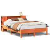 Bookcase Bed without Mattress Wax Brown 140x190 cm Solid Wood Pine 3322839