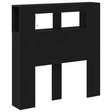 LED Headboard Black Oak 100 x 18.5 x 103.5 cm Engineered Wood 863113