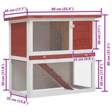 170833 Outdoor Rabbit Hutch 1 Door Red Wood