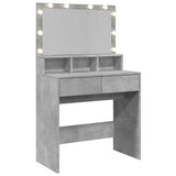 Dressing Table with LED Concrete Grey 80x41x134.5 cm 848188