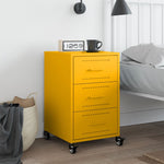 ZNTS Bedside Cabinet Mustard Yellow 36x39x59 cm Steel 846731