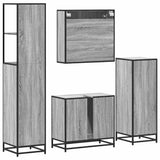 4 Piece Bathroom Furniture Set Grey Sonoma Engineered Wood 3301298