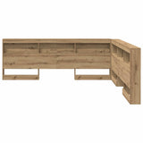 Storage Headboard with Shelf Artisan oak 200 cm Engineered wood 3335476