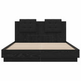 Bed Frame with Headboard Black Oak 150 x 200 cm Engineered Wood 3416342