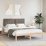 Bed Frame with Upholstered Headboard Taupe 140 x 190 cm 878057