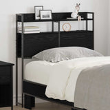 Headboard with Shelf Black oak 100 cm Engineered wood 859680