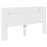 Headboard Cabinet with LED White 180 x 16.5 x 103.5 cm 8006544