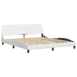 Bed Frame with LED without Mattress "Zadar" White 180x200 cm 3214125