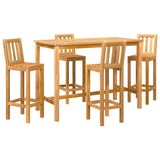 Outdoor Bar Set 5 pcs Natural Solid Teak Wood 3422501