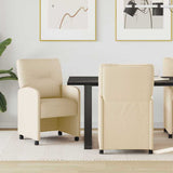 Dining Chairs with Wheels 2 pcs Cream 57 x 67 x 95 cm Fabric 42017854