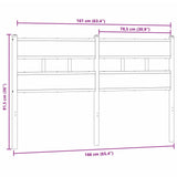 Headboard Smoked Oak 160 cm Iron and Engineered Wood 4017088