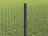 Welded Wire Fence with Posts 10 x 0.6 m PVC-Coated Steel Grey 3336556