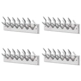 Wardrobe Coat Hooks 4 pcs Silver Aluminium 278753