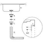 ZNTS Kitchen Sink with Drainer Set Silver 600x600x155 mm Stainless Steel 147231