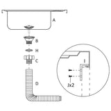 ZNTS Kitchen Sink with Drainer Set Silver 600x600x155 mm Stainless Steel 147231