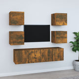 6 Piece TV Cabinet Set Smoked Oak Engineered Wood 3120239